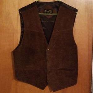 Leather mens vest